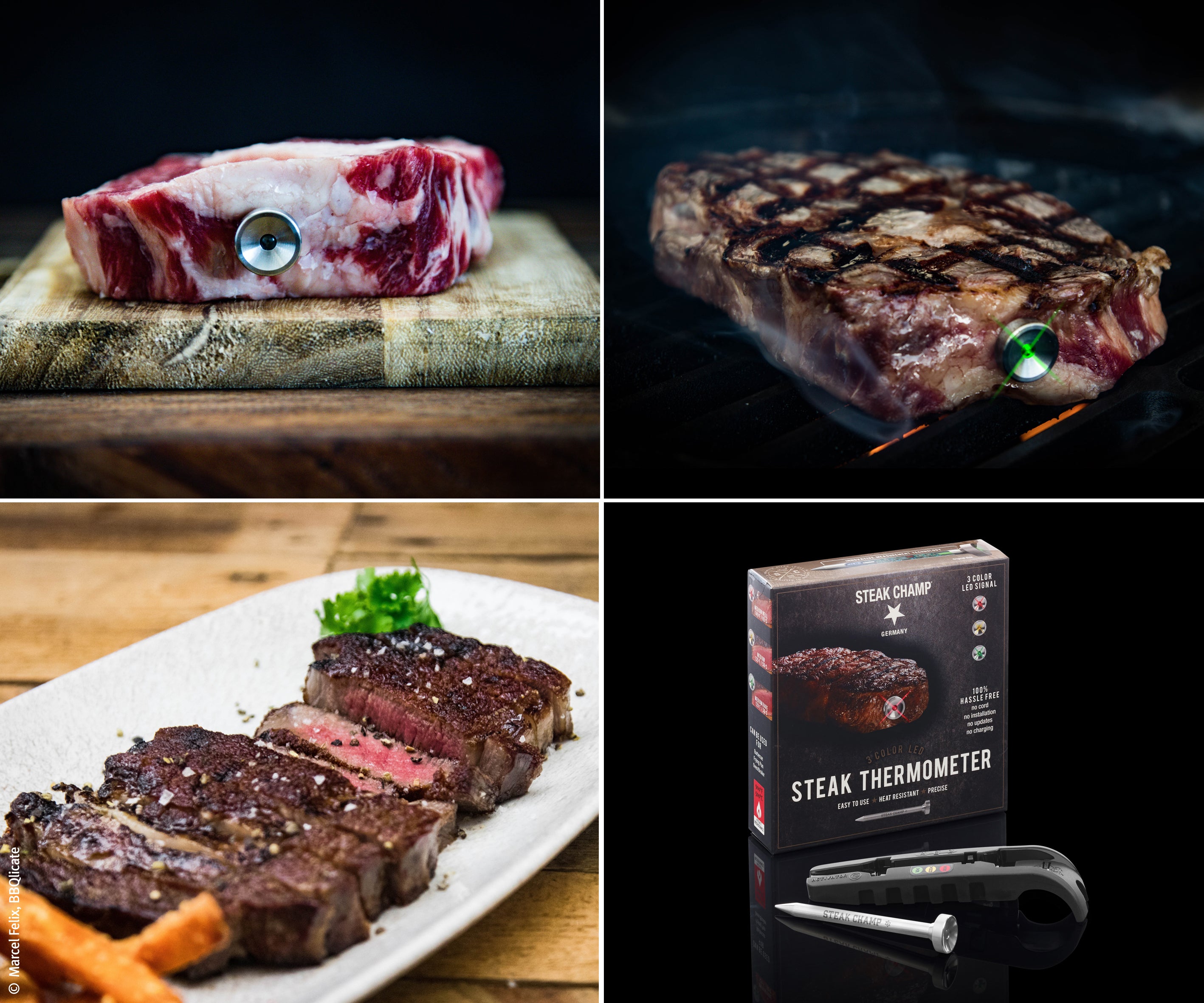 STEAK-THERMOMETER | MIT 3-FARBIGER LED