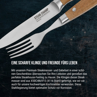 STEAKBESTECK "RUSTIKAL" | 4-TEILIG
