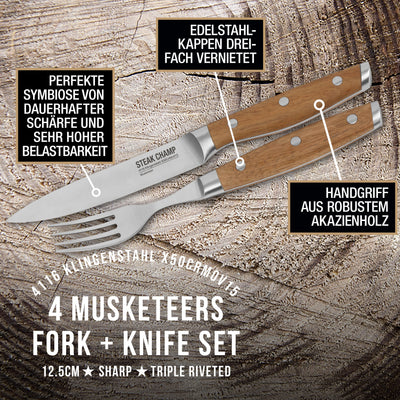 STEAKBESTECK "RUSTIKAL" | 4-TEILIG