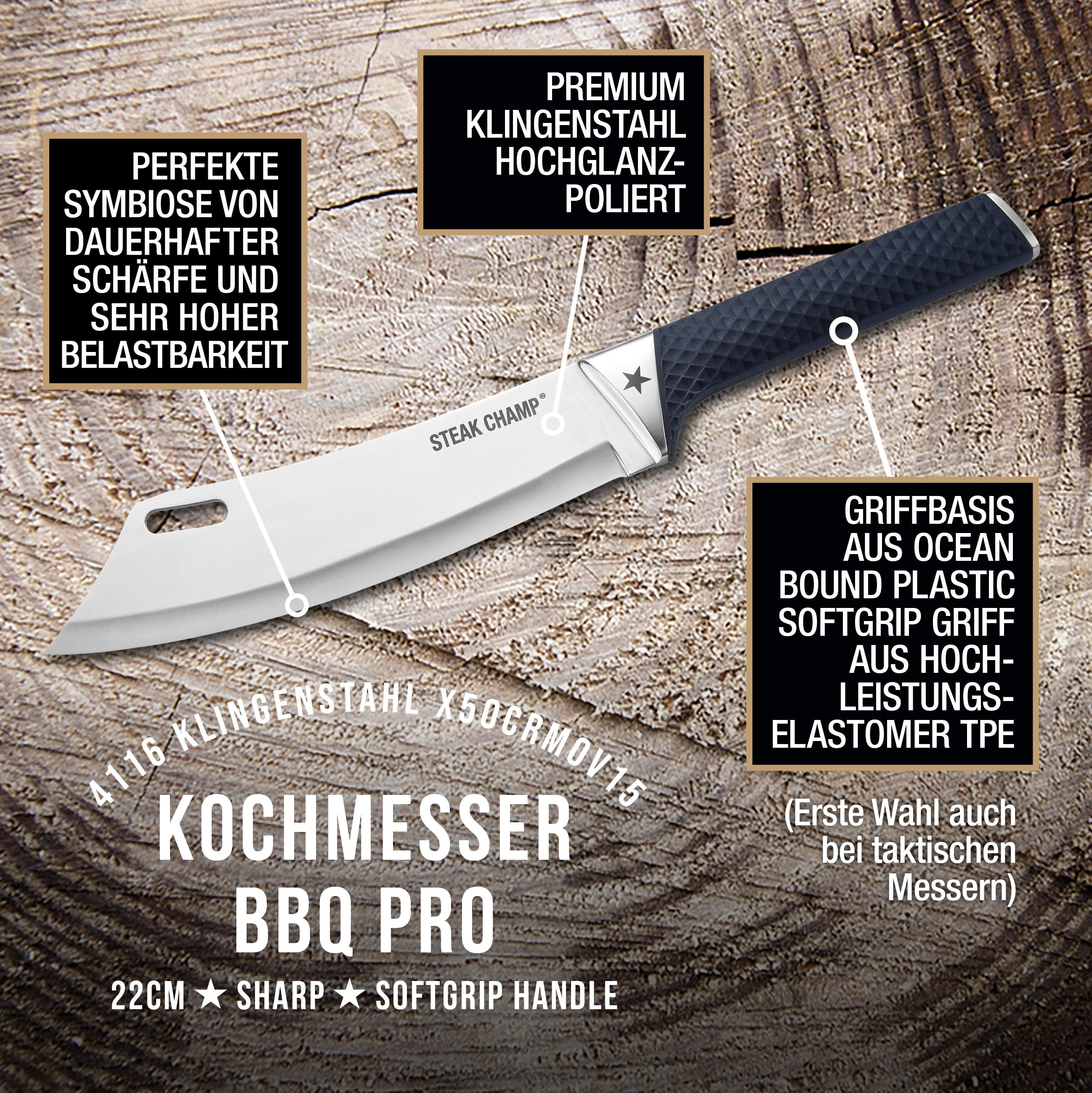 Kochmesser BBQ Pro 22cm