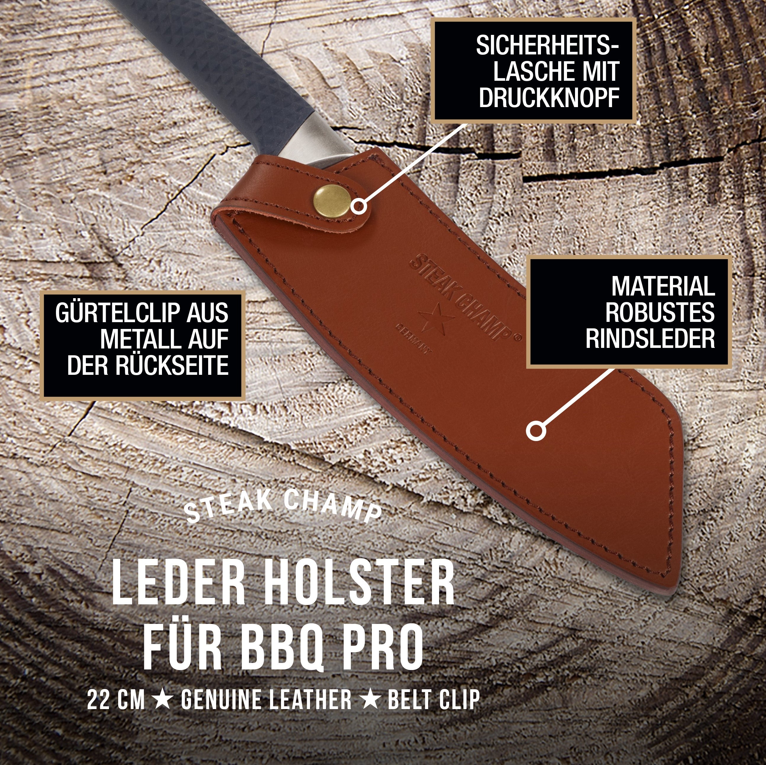 Leder Holster für BBQ Pro Kochmesser