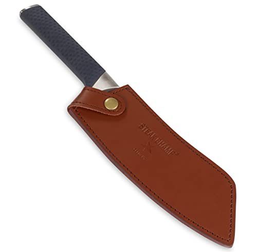 Leather Sheath for BBQ Pro Chef Knife (Geniune Leather) w. belt clip